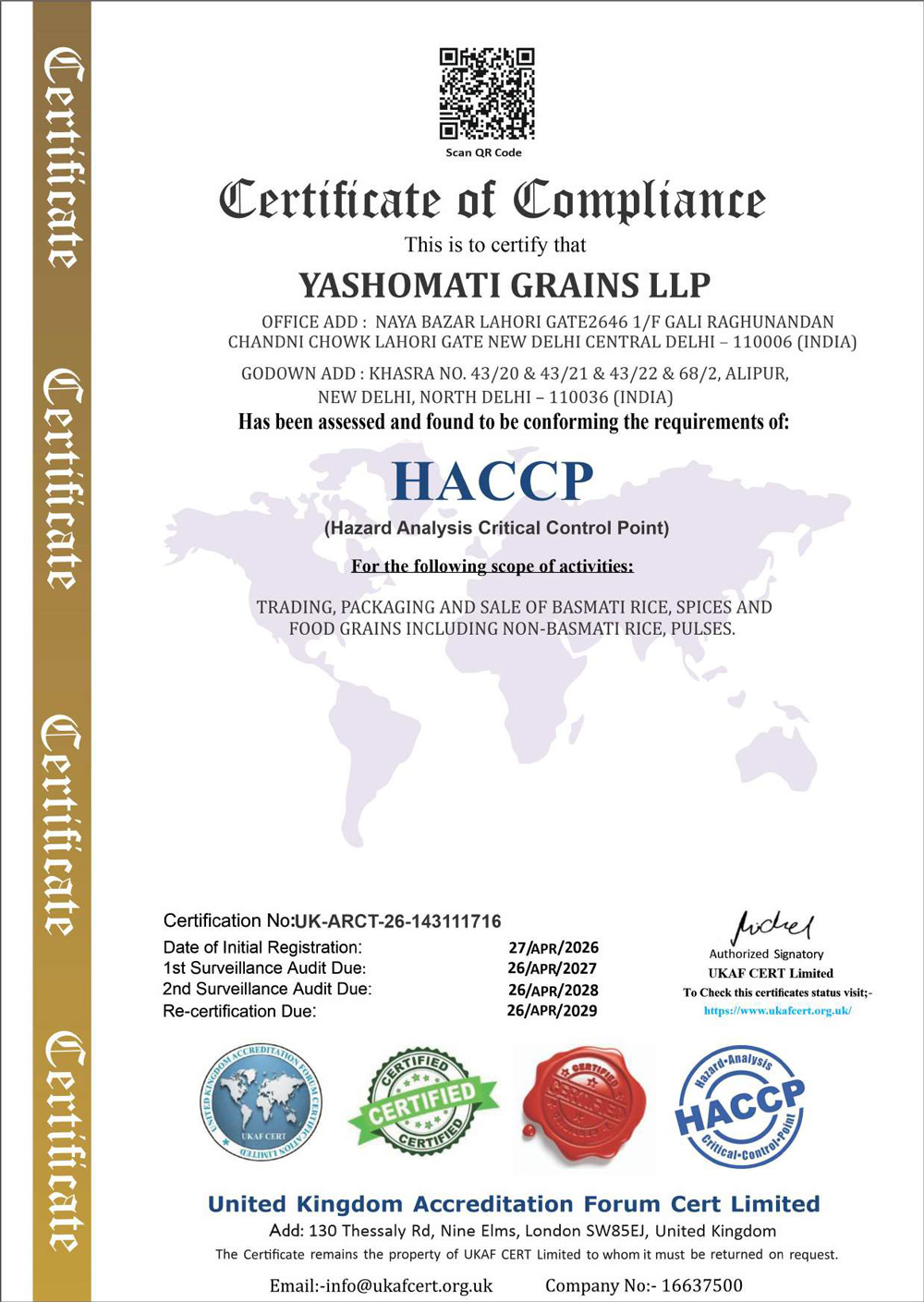 HACCP – Hazard Analysis and Critical Control Point